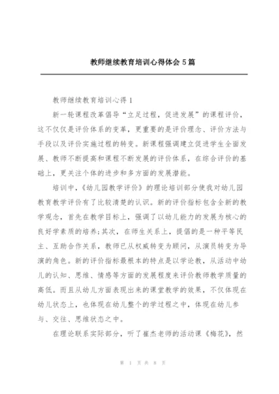 教师继续教育培训心得体会5篇.docx