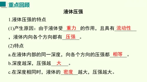 人教版（2024）物理八年级下册第九章 压强单元复习 课件（52张PPT)