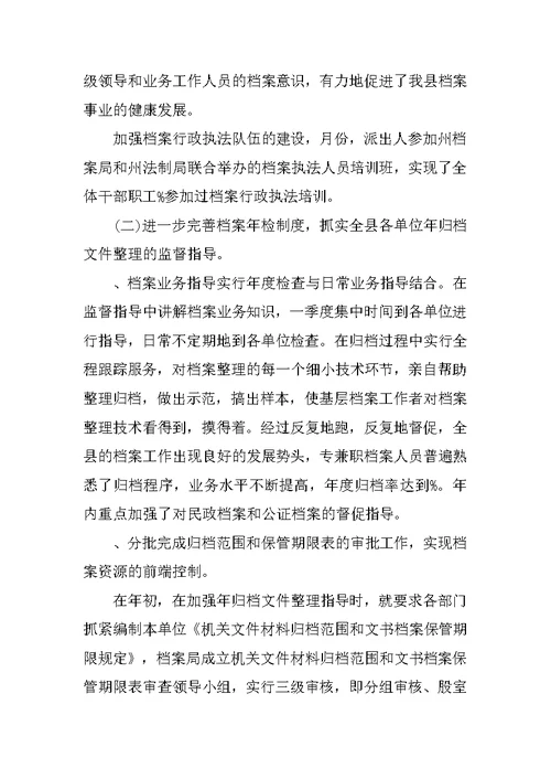 县档案局年终工作总结与工作计划