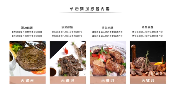餐饮美食文化宣传自助餐厅牛排动态PPT模板