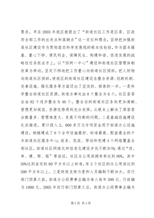 区委书记在街道社区建设工作会议上的讲话.docx