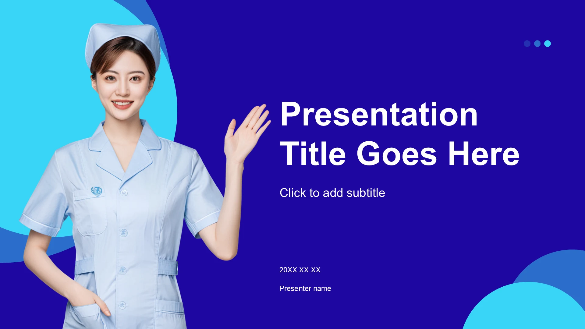 蓝色商务风生物医疗季度总结PPT主题