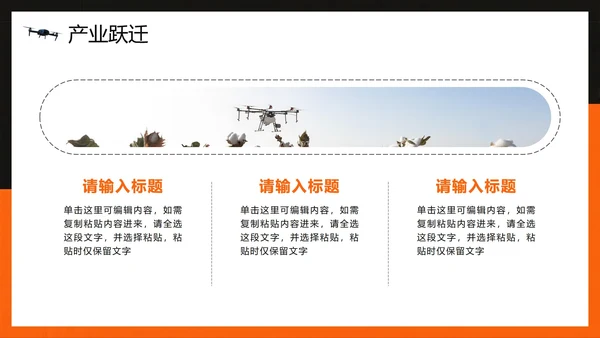 橙色简约创意科技风无人机科普介绍PPT模板