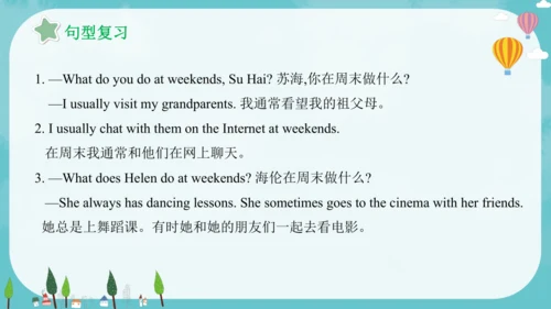 Unit 7 At weekends 复习课件(共25张PPT)-2024-2025学年译林版（三起