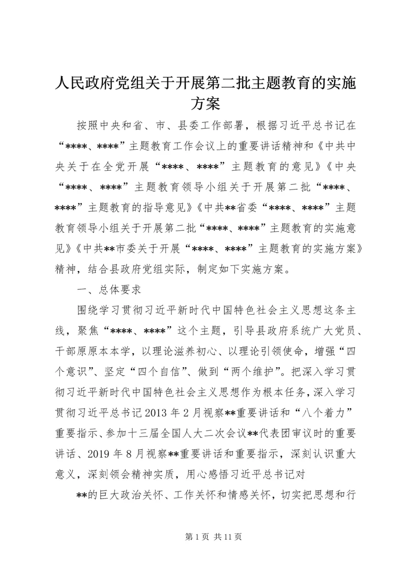 人民政府党组关于开展第二批主题教育的实施方案.docx
