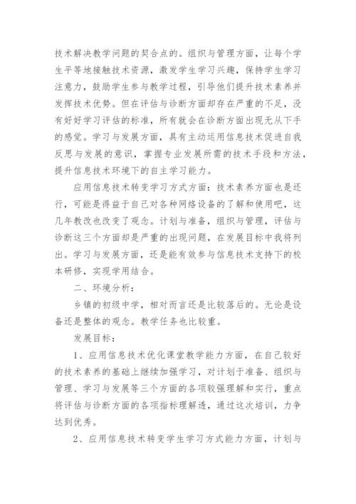 信息技术培训个人研修计划.docx