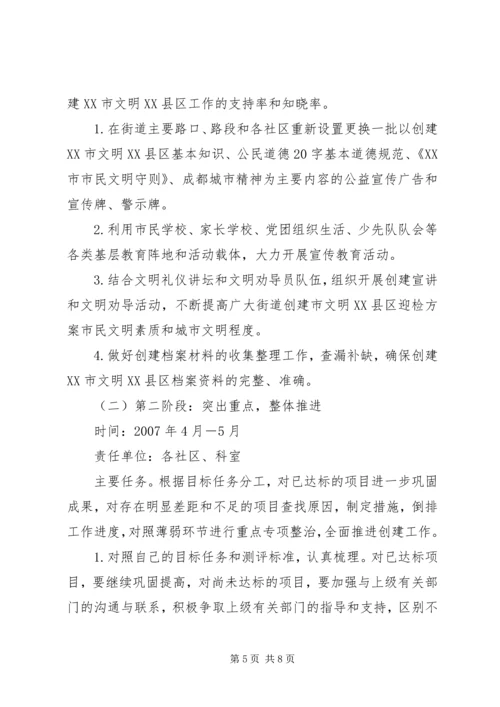 街道创建市文明XX县区迎检方案 (3).docx