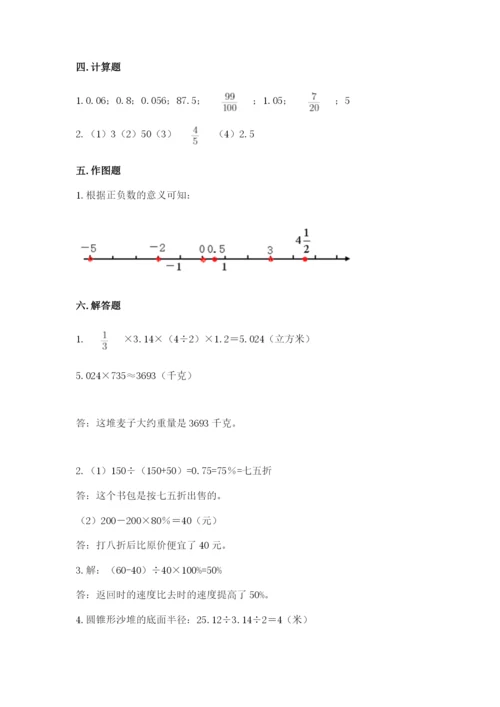 同仁县六年级下册数学期末测试卷（综合卷）.docx