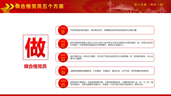 党政稳重大气两学一做动态PPT