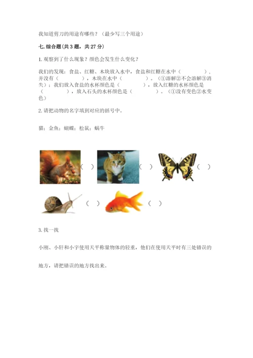 教科版小学科学一年级下册期末测试卷及答案（网校专用）.docx
