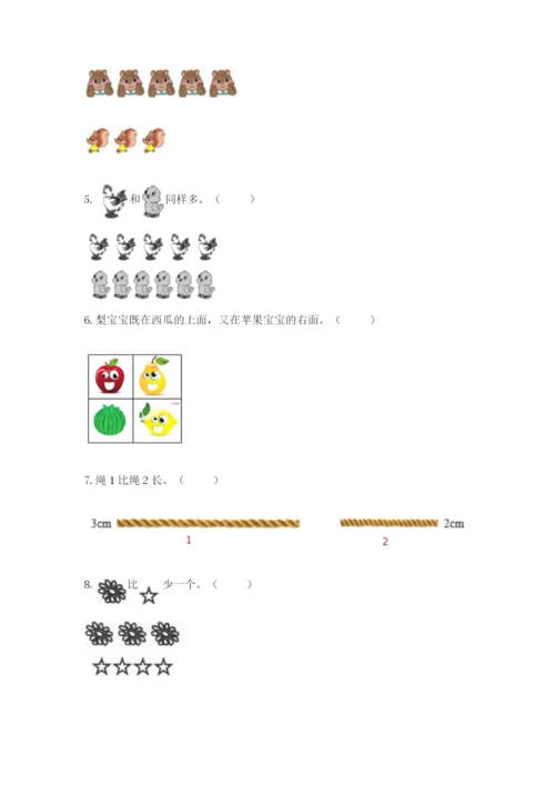 人教版一年级上册数学期中测试卷（易错题）word版.docx