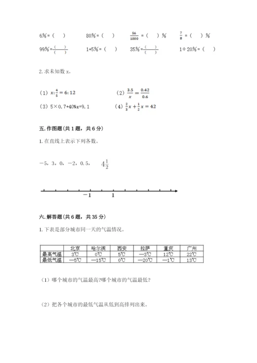 北京版小学六年级下册数学期末综合素养测试卷附参考答案【能力提升】.docx