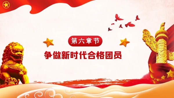 弘扬五四精神做新时代合格共青团员PPT模板