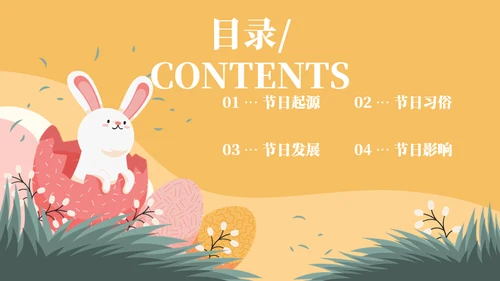 重生日小兔子彩蛋通用ppt模板