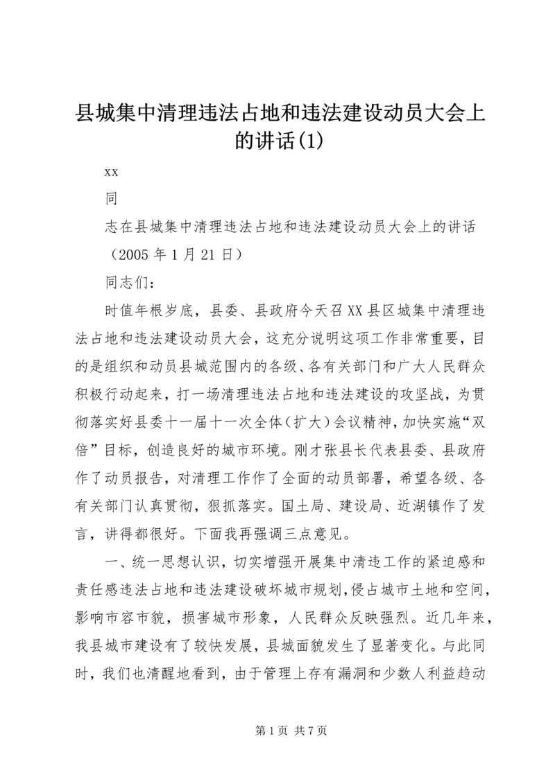 县城集中清理违法占地和违法建设动员大会上的讲话(2).docx