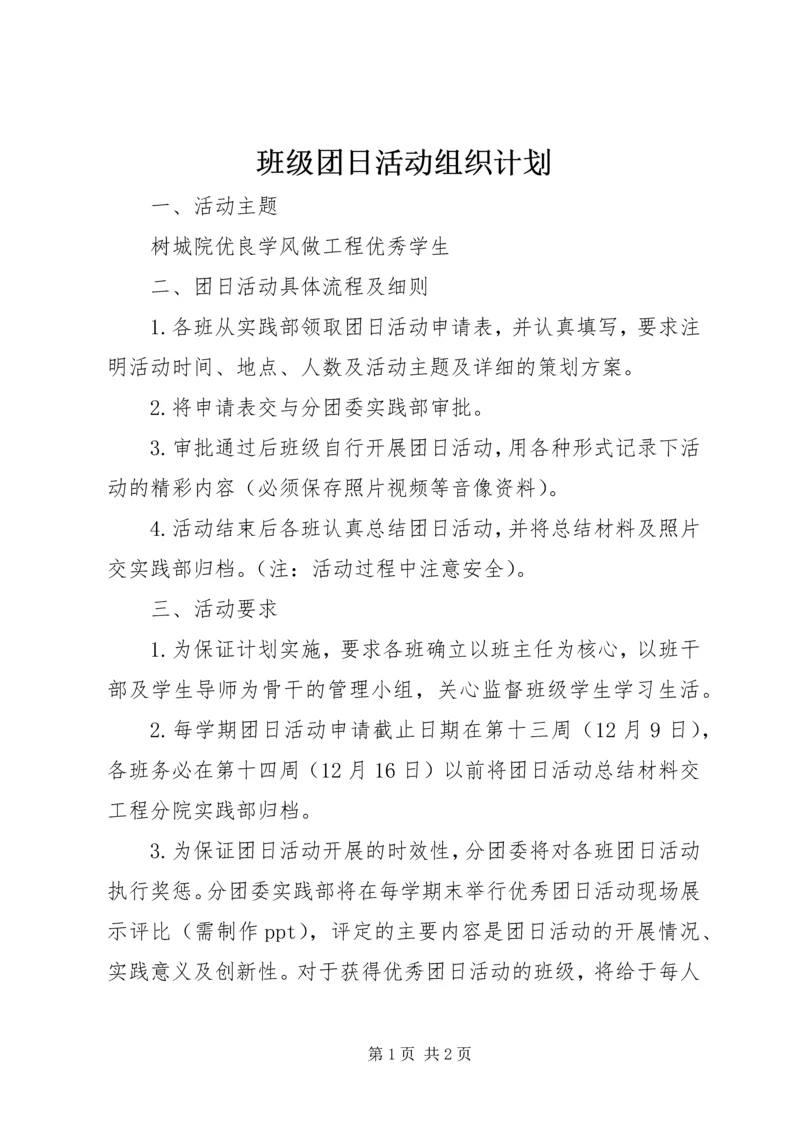 班级团日活动组织计划.docx