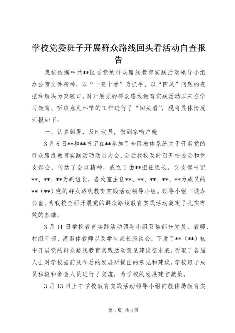 学校党委班子开展群众路线回头看活动自查报告 (2).docx