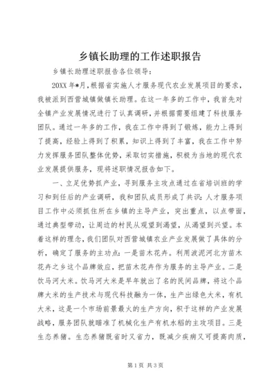 乡镇长助理的工作述职报告.docx