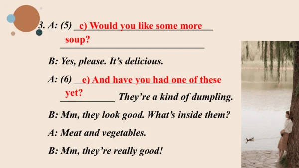 Module 6 Eating together Unit 3 Language in use  课