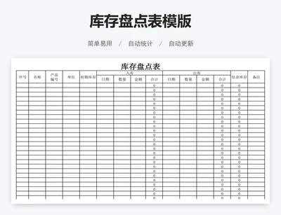 库存盘点表模版