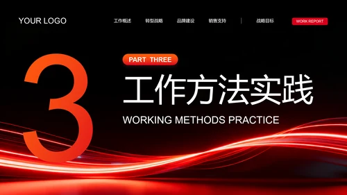 红色简约风商务汇报PPT模板