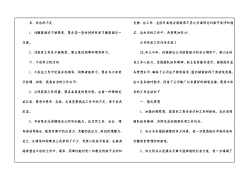 公司年度工作任务总结2021