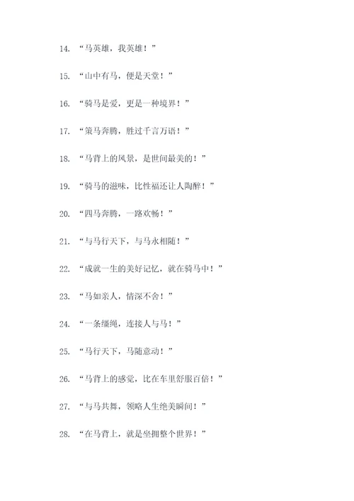 骑马搞笑的口号