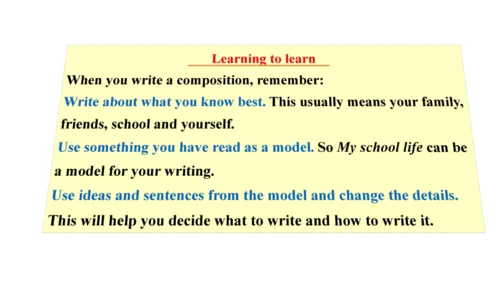 外研版九下Module 2 Unit 2 What do I like best about sch