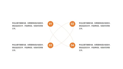 橙色圆形交叉结构PPT模板