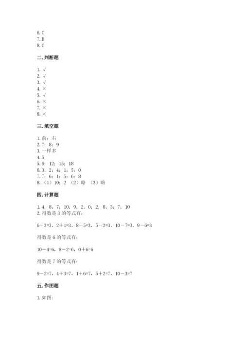 人教版一年级上册数学期末考试试卷word版.docx