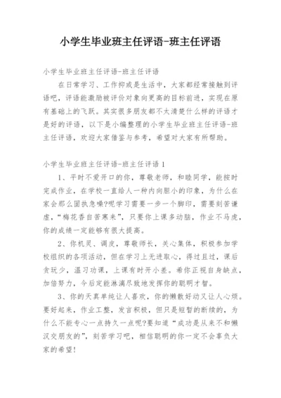 小学生毕业班主任评语-班主任评语.docx