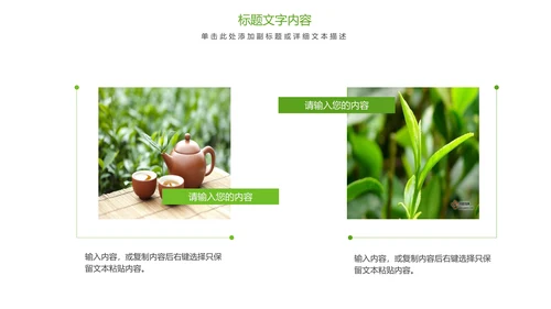 唯美清新绿色茶园茶艺茶文化品茶论道PPT模板