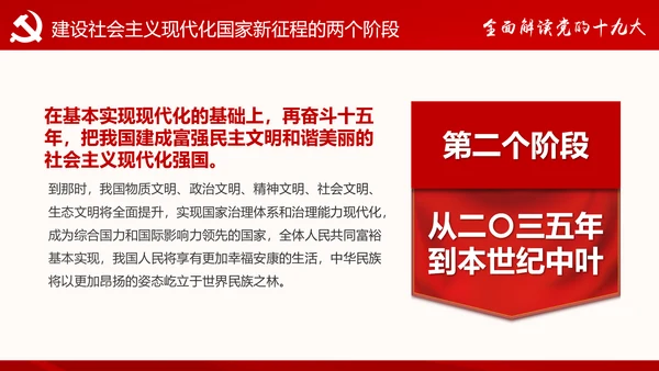 党的十九大报告讲话全文精神学习PPT模板