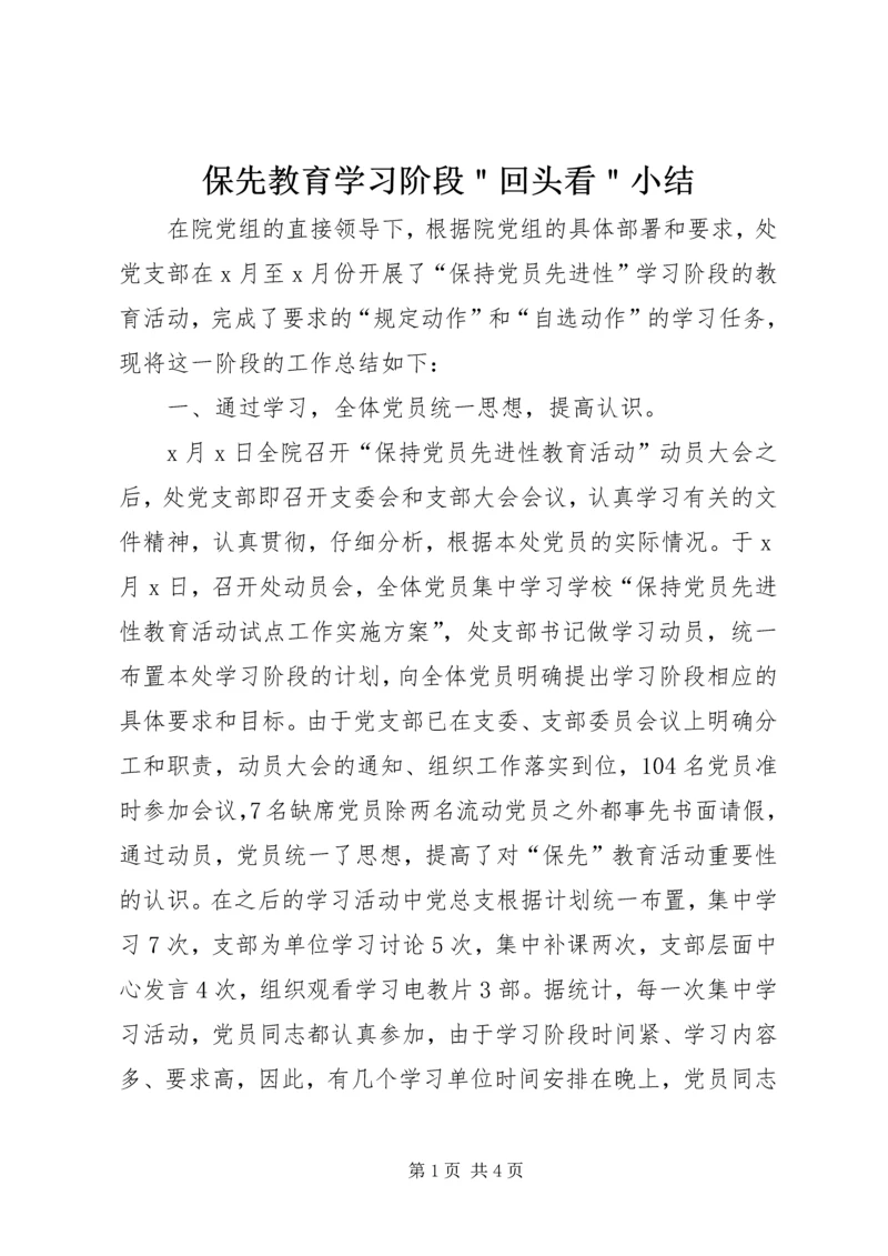 保先教育学习阶段＂回头看＂小结.docx