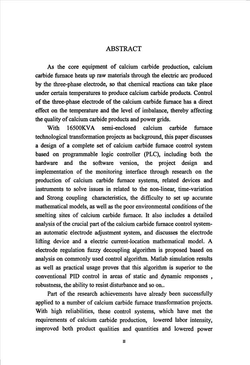 基于PLC的电石炉控制系统研究与设计控制理论与控制工程专业论文