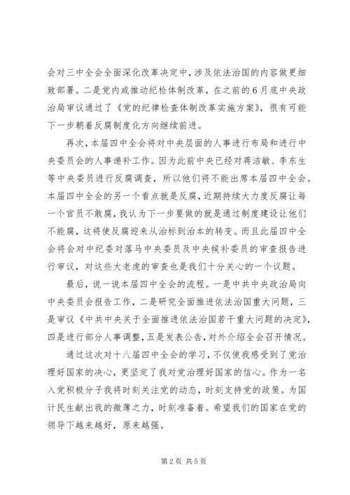 学习十八届四中全会思想汇报.docx