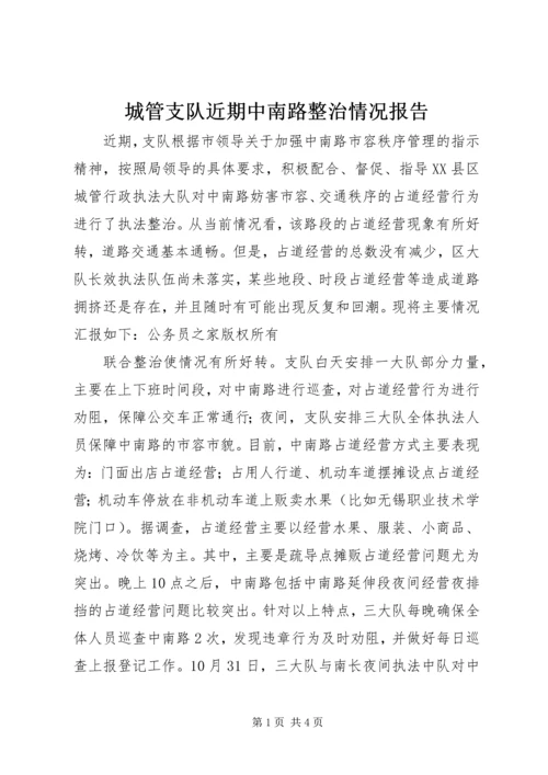 城管支队近期中南路整治情况报告.docx