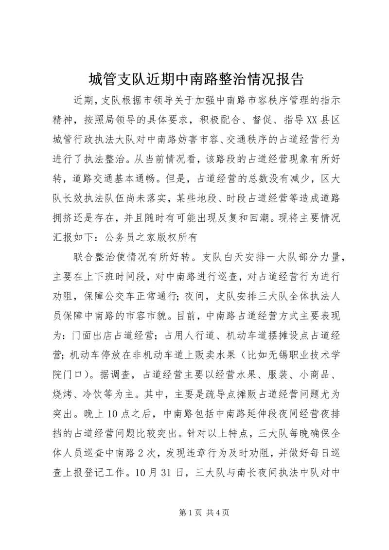 城管支队近期中南路整治情况报告.docx