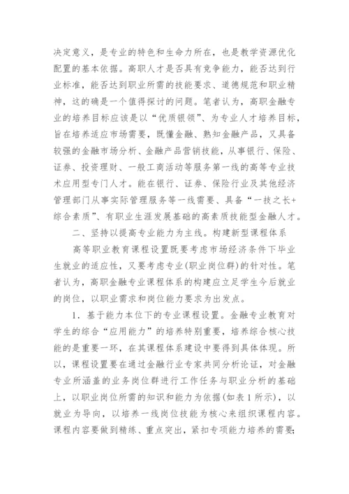 就业导向下高职金融类专业教学改革的思考论文.docx