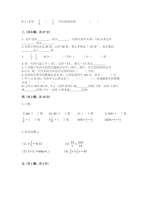 河南省平顶山市六年级下册数学期末测试卷附答案（突破训练）.docx