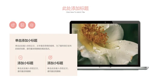 粉色小清新总结汇报通用PPT演示模板
