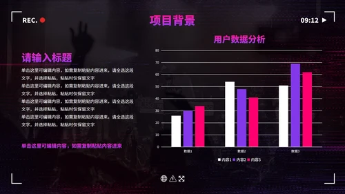 数码故障科技风抖音生态创业计划书PPT模板