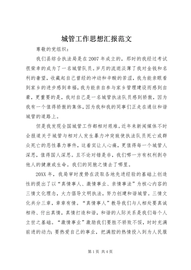 城管工作思想汇报范文 (3).docx