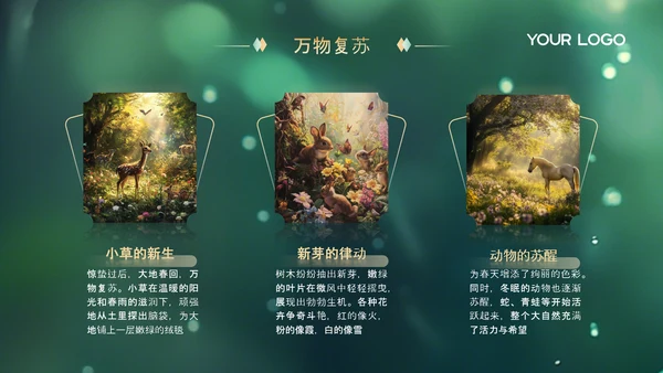 绿色中国节气之惊蛰PPT模版