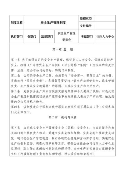 塑胶五金有限公司安全生产管理制度.docx