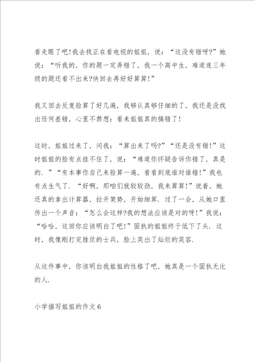 小学描写姐姐的作文7篇