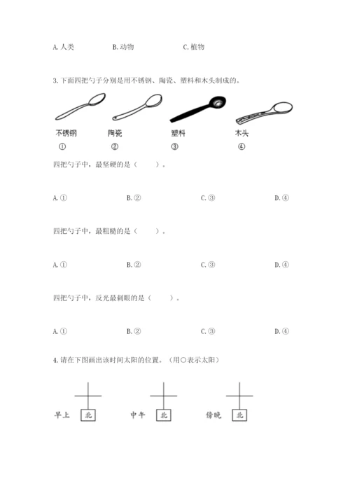 教科版科学二年级上册期末考试试卷（名师系列）.docx