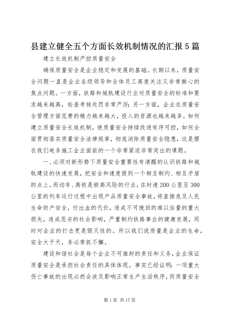 县建立健全五个方面长效机制情况的汇报5篇 (3).docx