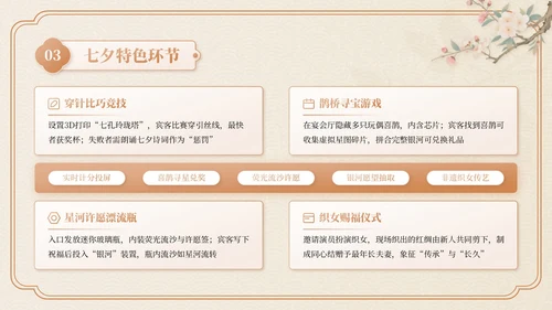 米色中国风七夕主题婚礼策划PPT模板