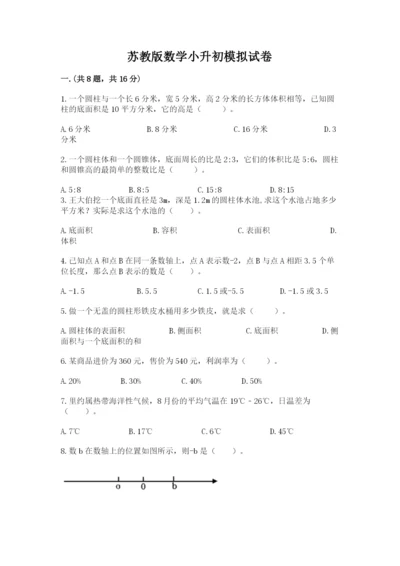 苏教版数学小升初模拟试卷（word）.docx